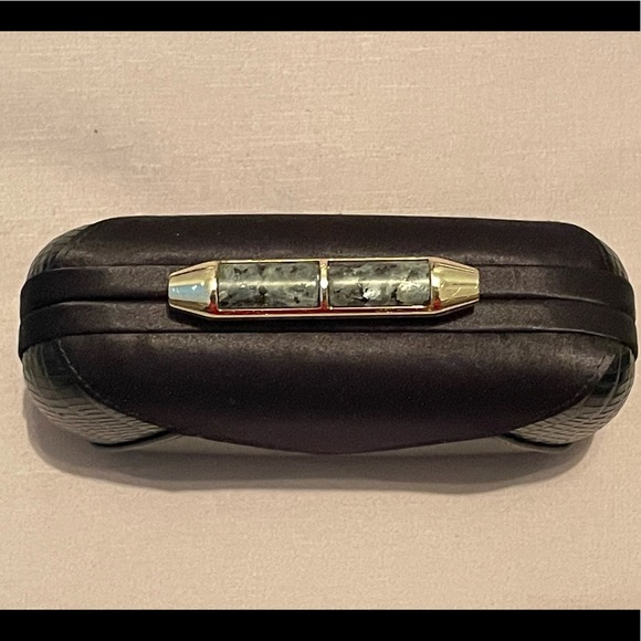 Shanghai Tang Black Clutch with Silver Clasp - Picture 3 of 8